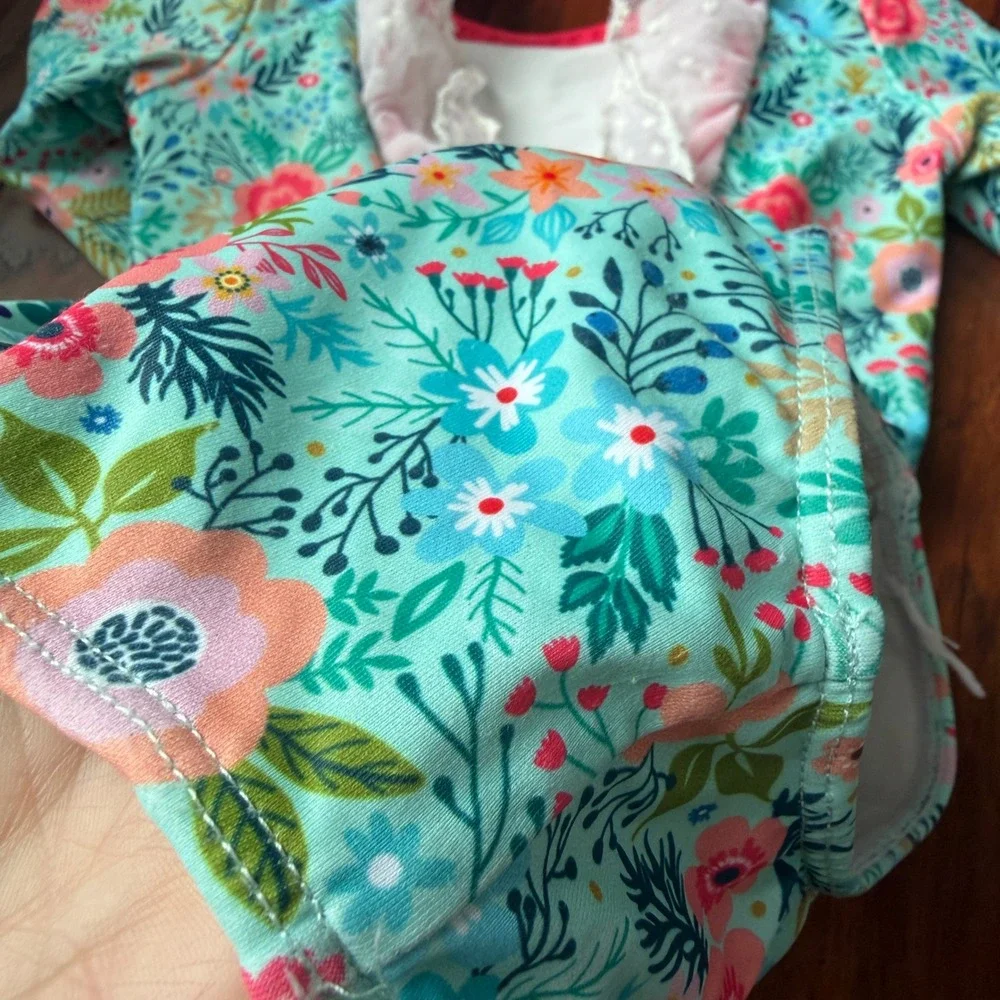 Love + Grow Clothing Co 5Y Floral Long Sleeve Swimsuit Lace Ruffle Beach Boho